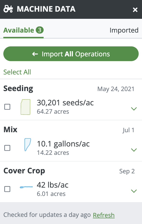 Import machine data directly into your financials